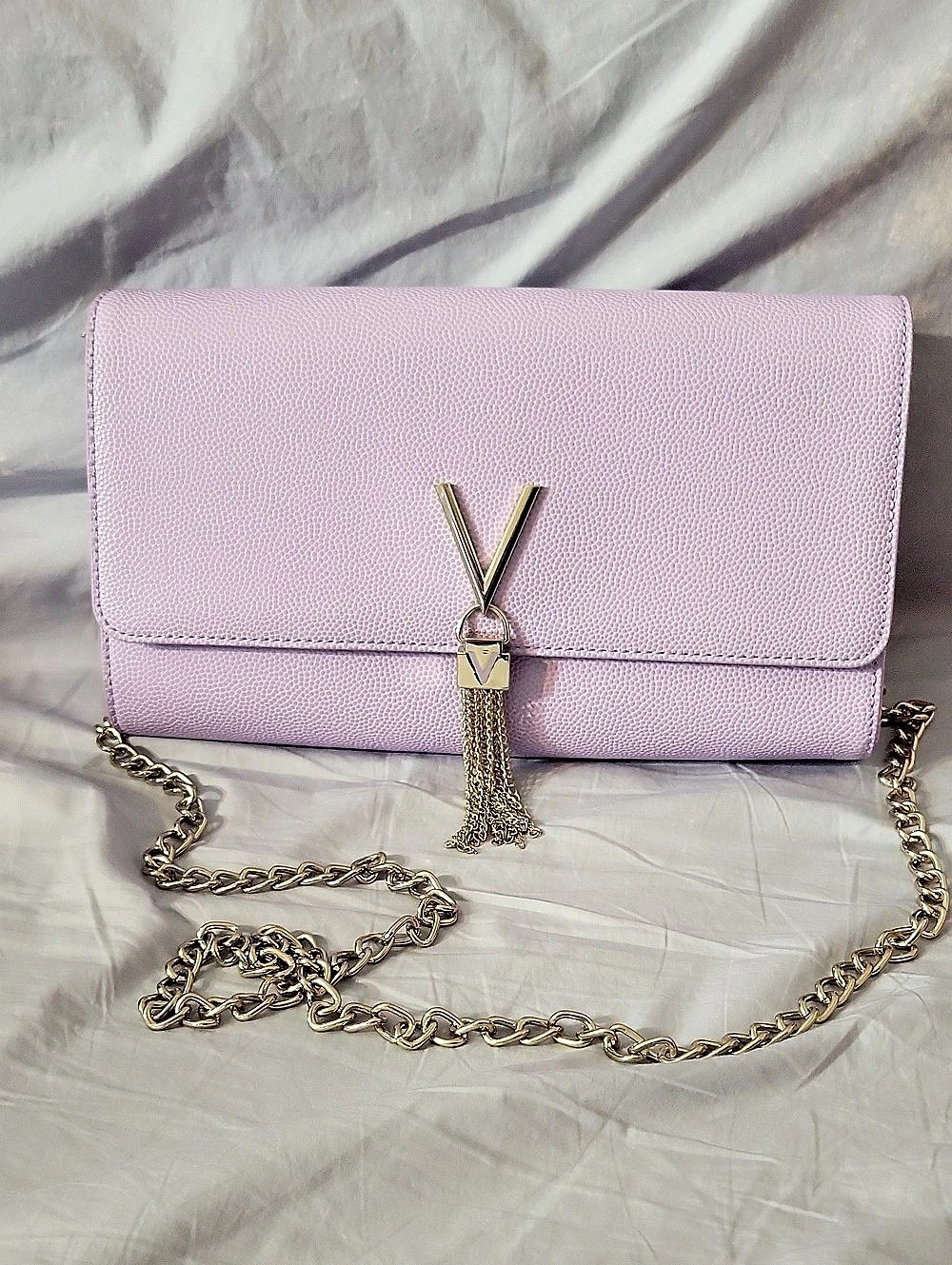 Mario Valentino Pink Chain Clutch Like New
